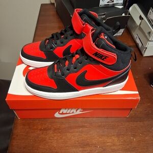 Nike Red and Black High-Top Sneakers